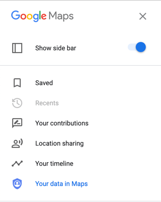 Go to your Google account to change your Maps settings.