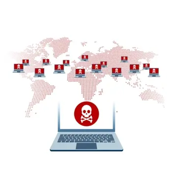 A botnet attack across the world